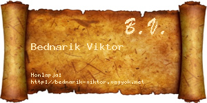 Bednarik Viktor névjegykártya